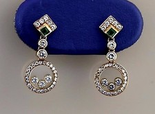 Chopard Diamond & Emerald Drop Earrings in Ye...
