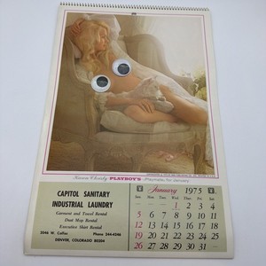 Original 1975 Playboy Playmate Pinup 12 Month Calendar Local Denver Advertising