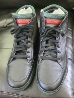 Gucci 14 , Leather Upper And Ru MIRO SOFT/EUG/  Black And Green, 368423,SZ 14 G