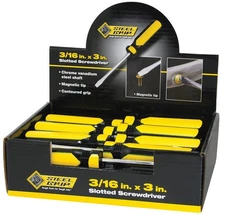 Steel Grip 2265338 Plastic Yellow Slotted Screwdriver 3 L in. (Pack of 24)