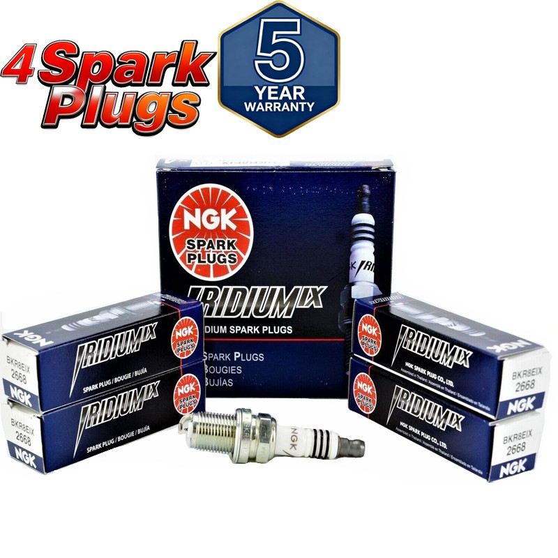 Set of 4 NGK 2668 - Heat Range 8 Iridium IX Spark Plugs BKR8EIX