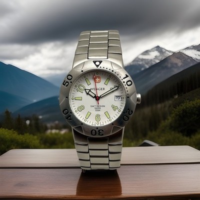WENGER S M T DESIGN SWISS MILITARY SPORT 100M WHITE DIAL MEN WATCH