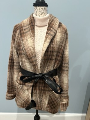 Greylin Hudson Shawl Jacket Coat Camel/black NWT Large