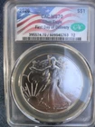 2026 American Silver Eagle CAC MS70 First Day Of Delivery Fdod Small Rev. Flaw