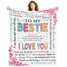 Bestie Birthday Gift for Women Blanket 50x60 Inch Friendship Christmas Soft