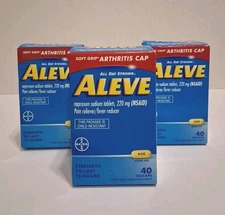 BAYER ALEVE SOFT GRIP ARTHRITIS CAP 40 Gelcaps 3-Pack Exp:03/26