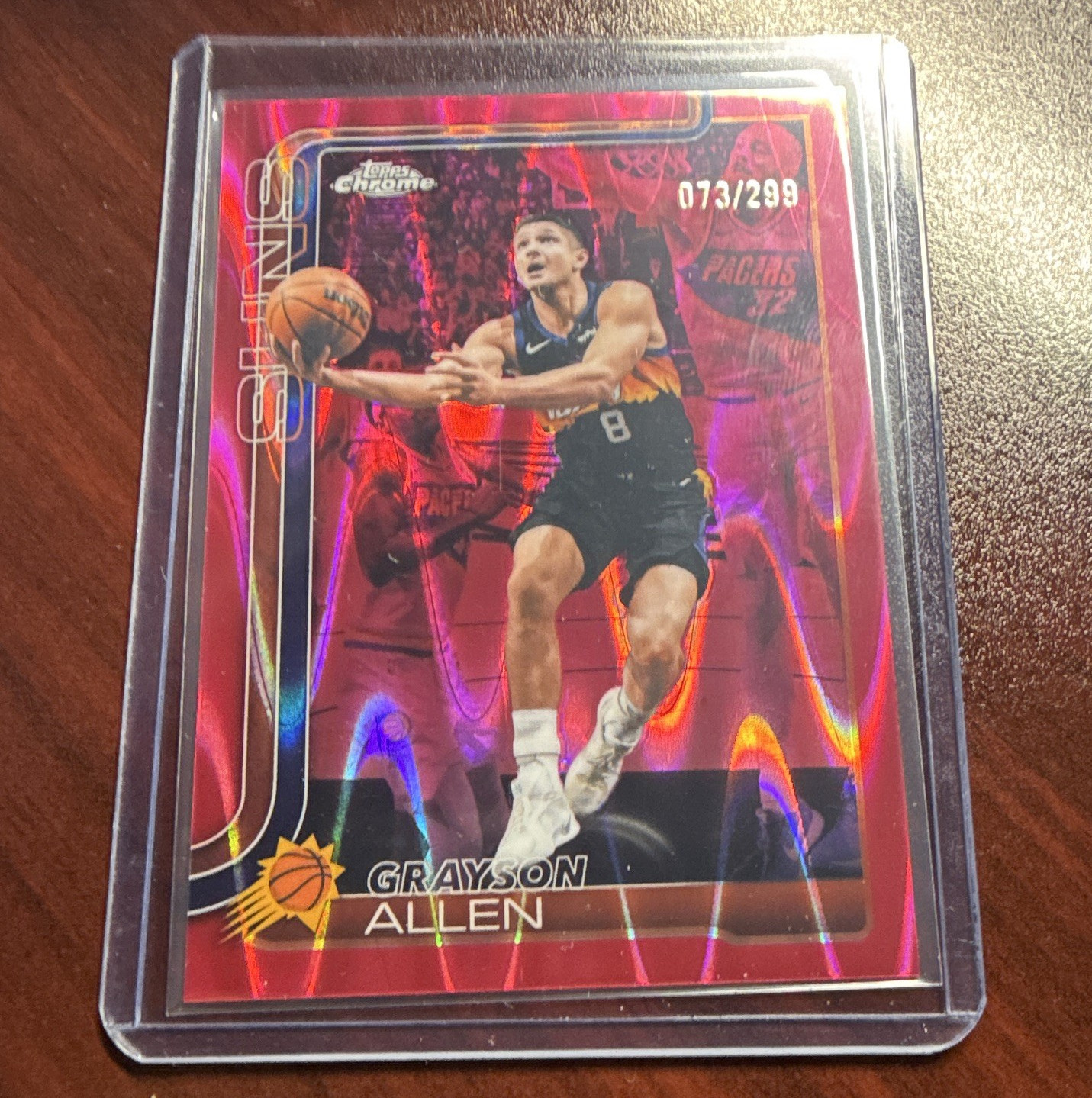 Topps Chrome 2026 Grayson Allen Phoenix Suns #95 Red Raywave Refractor 073/299