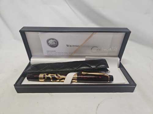 COLIBRI OF LONDON FOUNTAIN PEN BURGUNDY GOLD