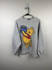 Vintage Disney Winnie The Pooh Gray Graphic Sweatshirt Crewneck Size L/XL