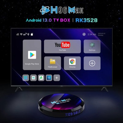 H96 Max 8K Ultra HD Smart TV Box Android 13.0 Media Player with Remote Control,