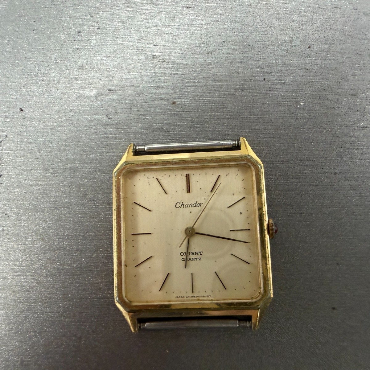 Orient Chandor Tank Watch Men 28mm Champagne Dial Gold Tone