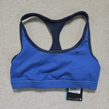 Nike Womens Blue Dri-Fit Wireless Unlined Pull On Sports Bra Size Small