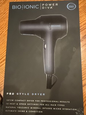 Bio Ionic Power Diva Pro Hair Dryer, Blow Dryer with Adjustable Heat 1875W