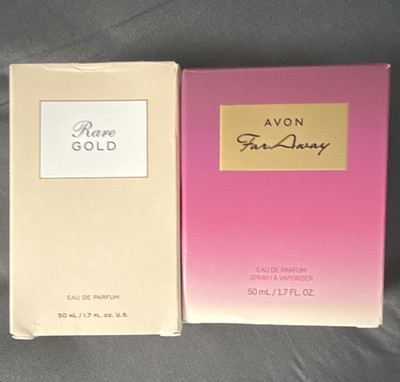 Avon Far Away Eau de Parfum Spray Fragrance, and Rare Gold.