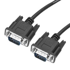 3.3 ft DB9 Cable, Straight Through Serial DB9 RS-232 Male to Male, Black