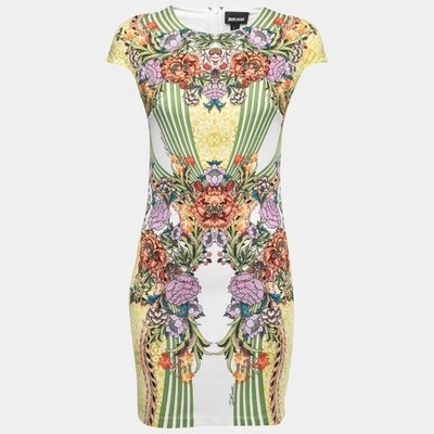Runway Roberto Cavalli Kleid Blumenmuster L Uk 10 12 Us 6 8 AW14