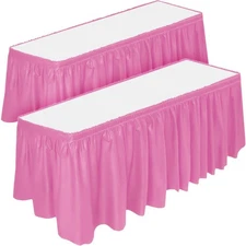 DecorRack 2 Pack Table Skirts, 29 in x 14 ft Each, Multi Pack -BPA Free-