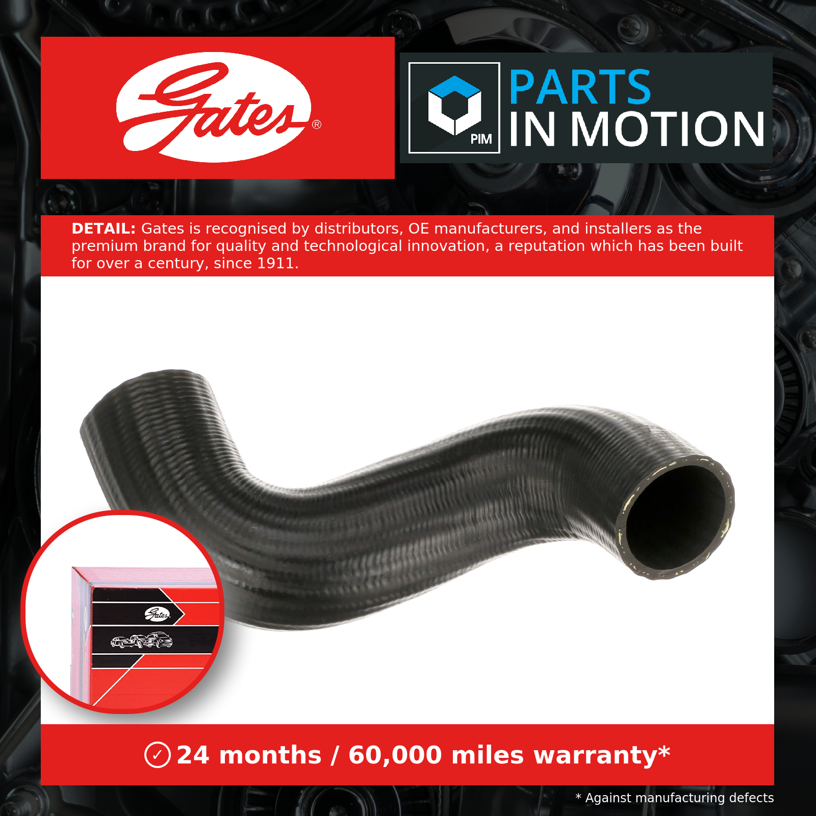 Turbo Hose 09-1568 Gates Charger 1126257 1S7Q6K683CA 417711568 Quality New