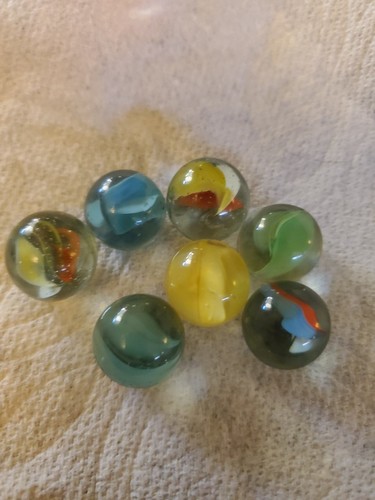 Vintage Swirl Katzenauge Murmeln gemischt 7 Stück - Bild 2 von 4