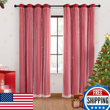 XiDi Blackout Curtains: Unicorn Star Pattern for Girls  Kids Bedroom - 2 Panels