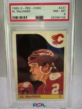 1985-86 O-Pee-Chee OPC AL MacINNIS Calgary Flames Rookie card #237 PSA 8!!. rookie card picture