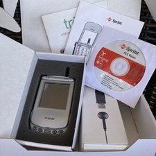 Vintage HandSpring Palm TREO 300 Sprint Cell-Phone Pilot w Stylus, Charger, CD