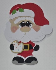 Santa Claus With Cookie. Scrapbook, Card Making Paper Piecing