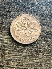 1977 Canada 1 One Small Cent Elizabeth II XF Extremely Fine Actual Coin TD111*