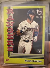 Evan Carter RC #d /99 - 2024 Topps Brooklyn Collection Chartreuse Rangers rookie
