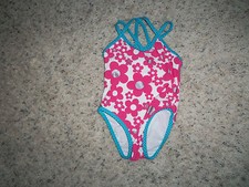 NEW GIRLS CIRCO ONE PIECE PINK AND WHITE SWIMSUIT SIZE 12 MO