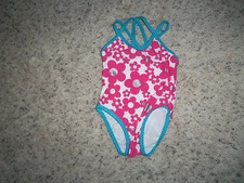 NEW GIRLS CIRCO ONE PIECE PINK AND WHITE SWIMSUIT SIZE 12 MO