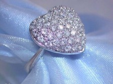 2Ct Lab-Created Diamond Cluster Halo Heart Engagement Ring 14K White Gold Plated