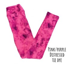 TC2 LuLaRoe Leggings  PINK PURPLE TIE DYE PATTERN  Size 20-26; Tall  Curvy 2