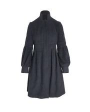 Diane Von Furstenberg Dress Coat In Black Wool Us4
