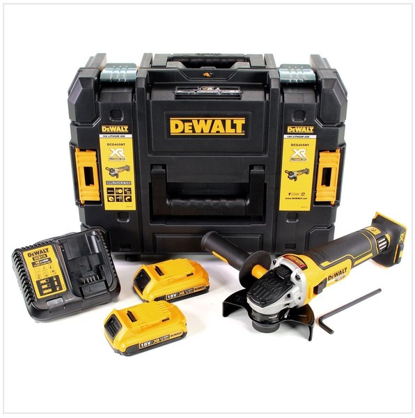 Dewalt Dcg 405 D2 Akku Winkelschleifer 18V 125Mm Brushless + 2X Akku 2Ah + Lader-image