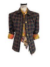 David Lewis Johnson Purple/yellow Multicolor Jacket Blazer Size Medium