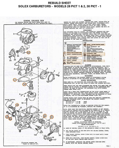 VW EFUEL Bug SOLEX 28- 30- 34 pict3 Carb Basic rebuild Kit RADKE #RS 7100 - Picture 5 of 6