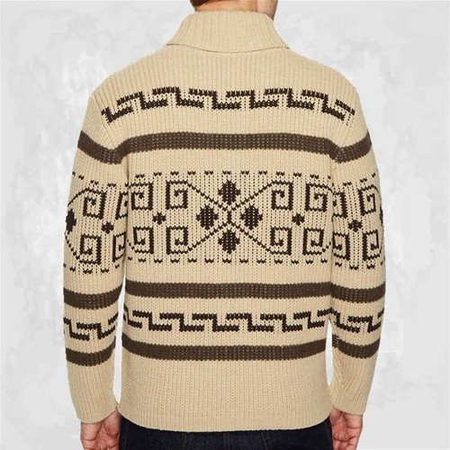 The Dude Sweater Big Lebowski Cardigan Zip Up Knit Jeffery Adult Movie Costume - Picture 12 of 14