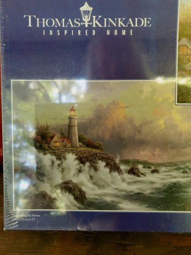 Thomas Kincaid Puzzle Set 2 X 1000 Cobblestone Village+ Conquering the Storm NIB - Picture 4 of 12