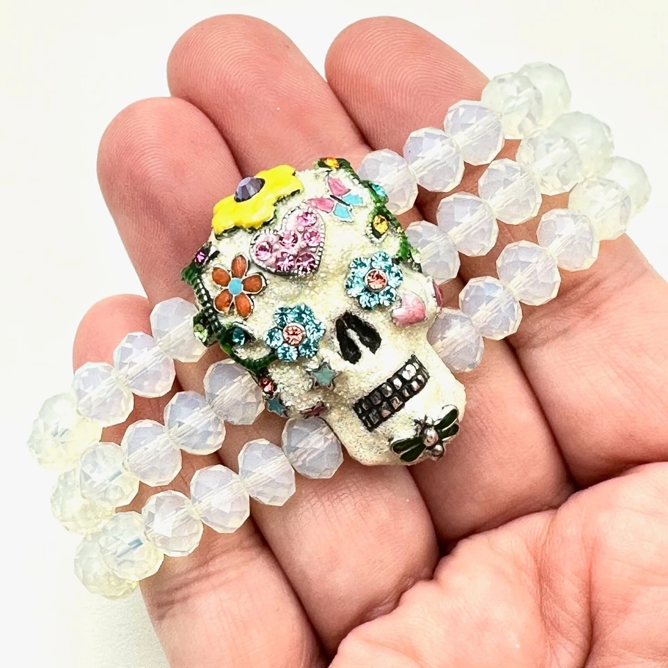 Kirks Folly 女式手链 死亡日 Opalescent 水晶珠 Streatch — 第 2/4 张图片