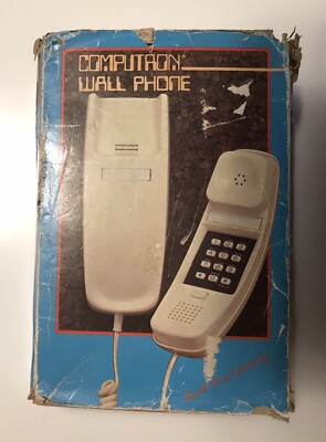 VTG COMPUTRON WALL MOUNT TELEPHONE(Push Button/Touch Tone) Preowned/Original BOX