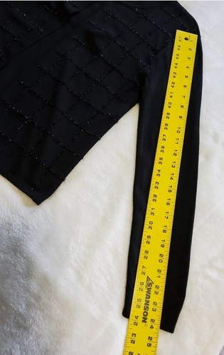 Cardigan maglione nero da donna nuovo con etichette $69 Finity taglia L manica lunga - Foto 12 di 12