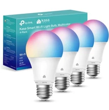 A-6 Kasa Smart Wifi Bulbs - Full Color Changing Dimmable A19, 9W 800 Lns, 4 Pack