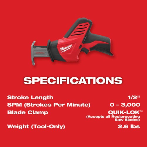 Milwaukee 2420-21HO M12 12V HACKZALL Reciprocating Saw Kit w/ 2.5AH Battery - Picture 5 of 12