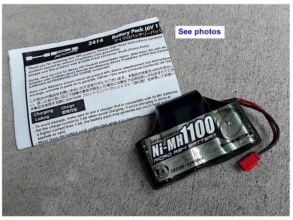 Hpi 2414 Micro Rs4 Battery Pack 6v 1100mah Ni-mh Unused See~