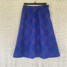 Vintage Pendleton 100 Virgin Wool Plaid A-Line Skirt Size 10 Petite Made In USA