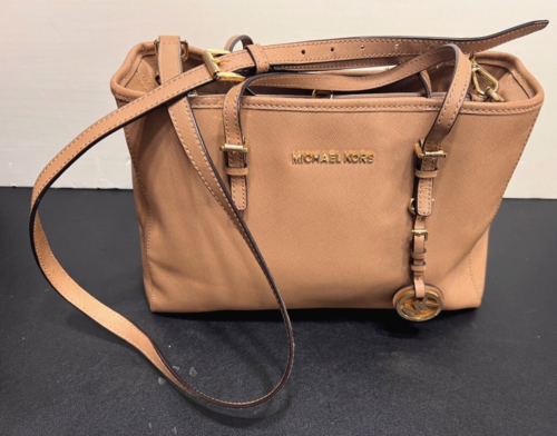 Michael Kors Womens SHOULDER BAG Brown Saffiano Leather Tri-Section MK COA - 第 1/18 張圖片