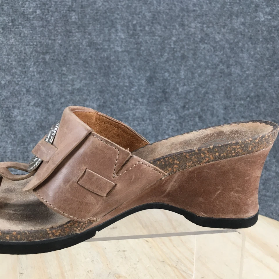 Sandalias Ariat Mujer 7.5 B Vaquera Tanga Cuero Marrón Cuña Tacones Informales 21110 Foto 3 de 4