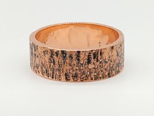 Copper Ring Size 12 Band Bark Texture Hammered Solid Copper Handmade Jewelry USA