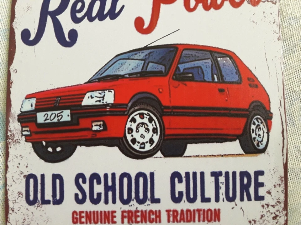 Plaque publicitaire en métal pour la "Peugeot 205" - Photo 2/4